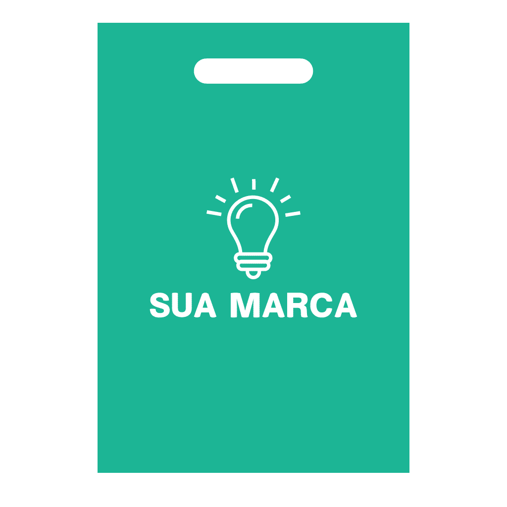 Ilustração de sacola tnt personalizada em verde com espaço para logo da marca