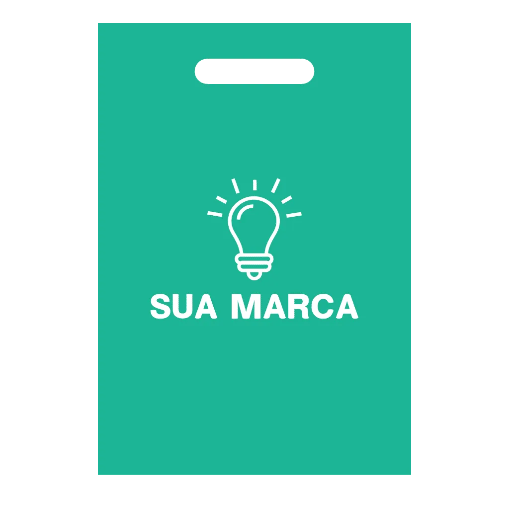 Ilustração de sacola tnt personalizada em verde com espaço para logo da marca